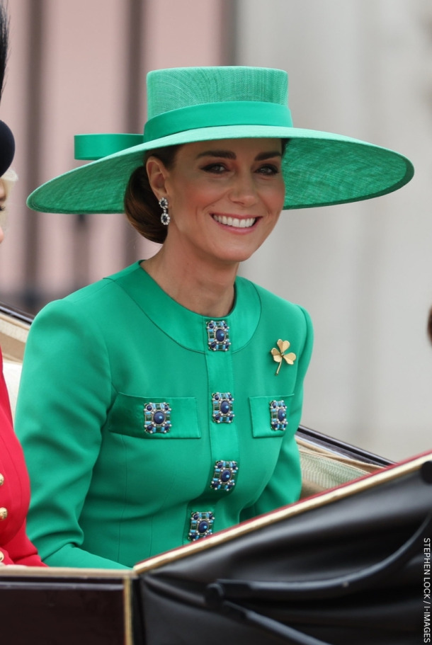 Kate Middleton - dressed in a green outfit - at Trooping the Colour