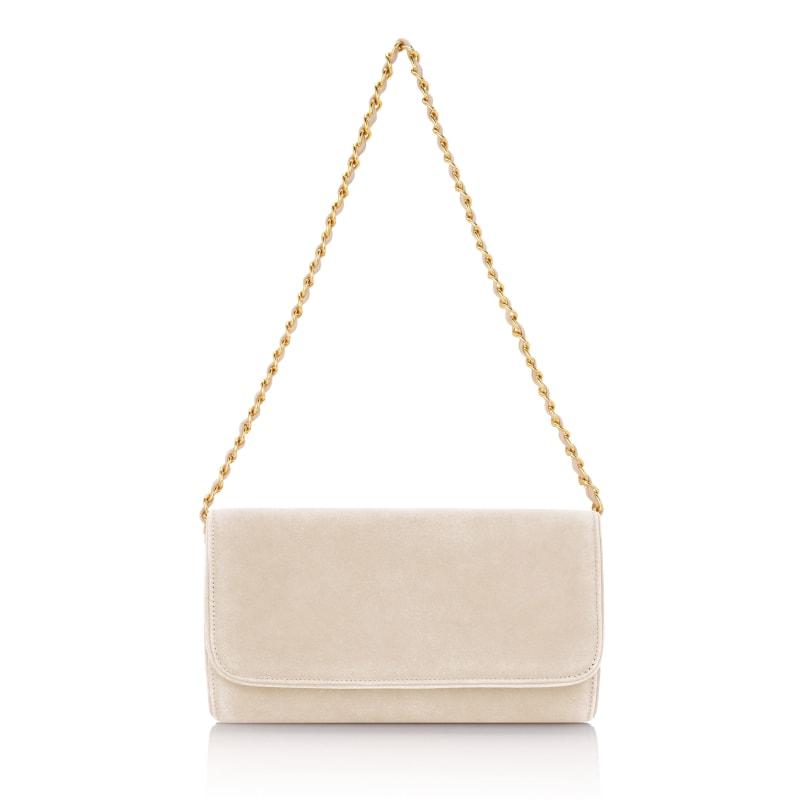 The neutral Natasha clutch with it's chain strap