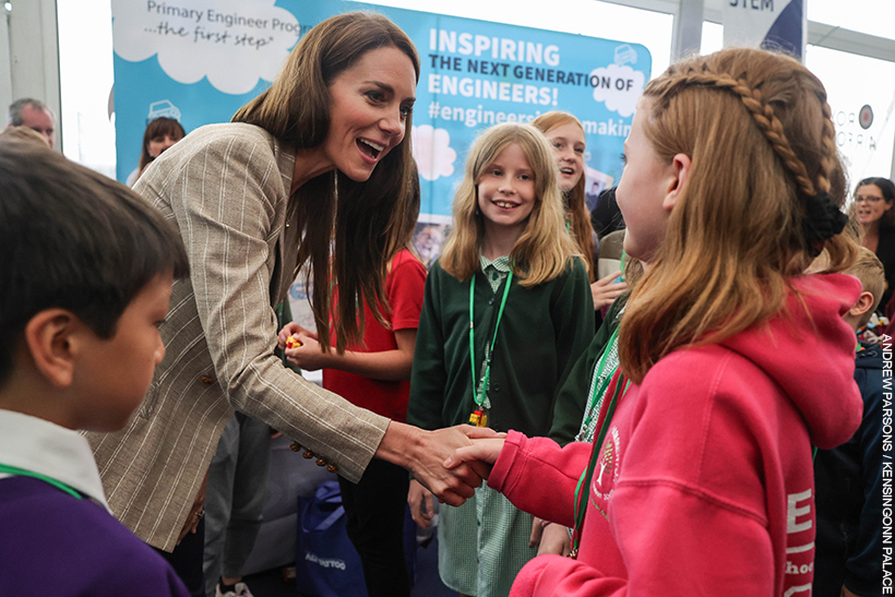 Kate shakes hand with a yougster