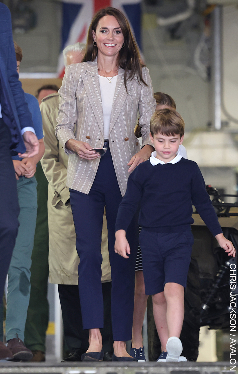 Royal family matches in blue, Charlotte and Louis wear same sneakers for  RAF visit