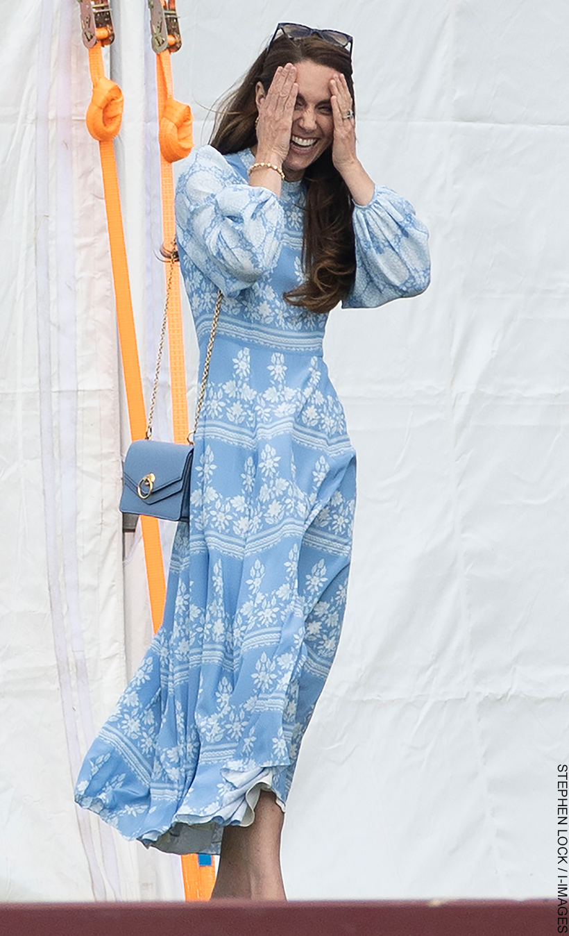 Kate Middleton Wears Light Blue Beulah London Dress at the Royal Charity  Polo Cup, Photos