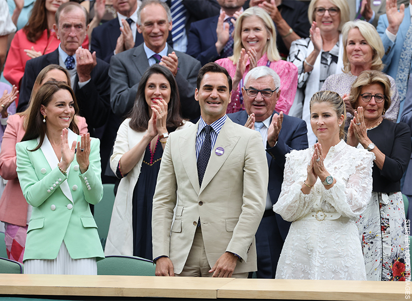 Kate Middleton applauds Roger Federer