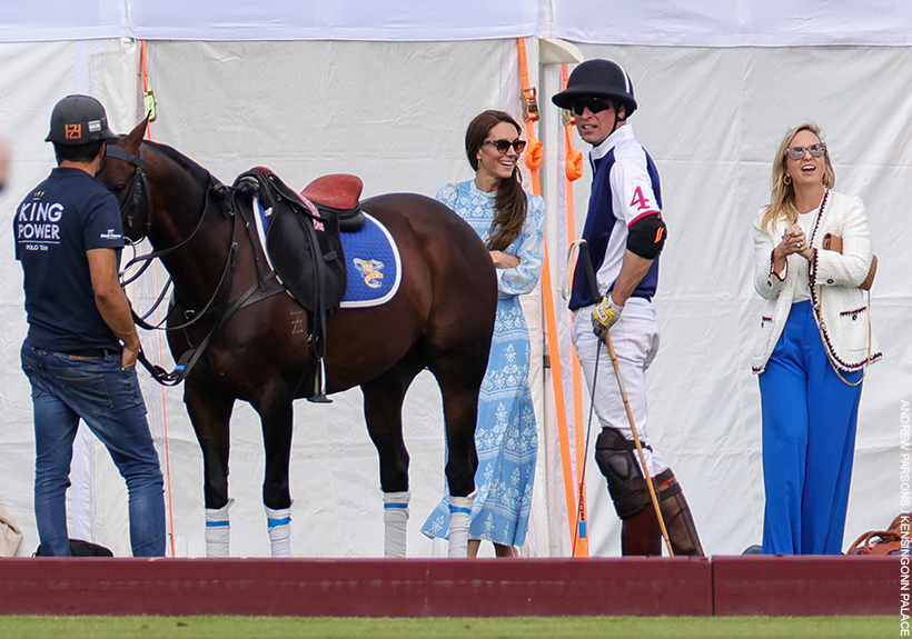 Kate Middleton Wears Light Blue Beulah London Dress at the Royal Charity  Polo Cup, Photos