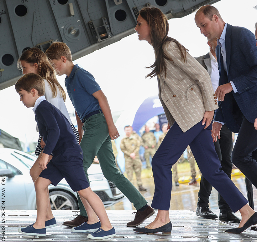 William, Kate, George, Charlotte and Louis attend the Royal International Air Tattoo Airshow At RAF Fairford in Gloucestershire. 