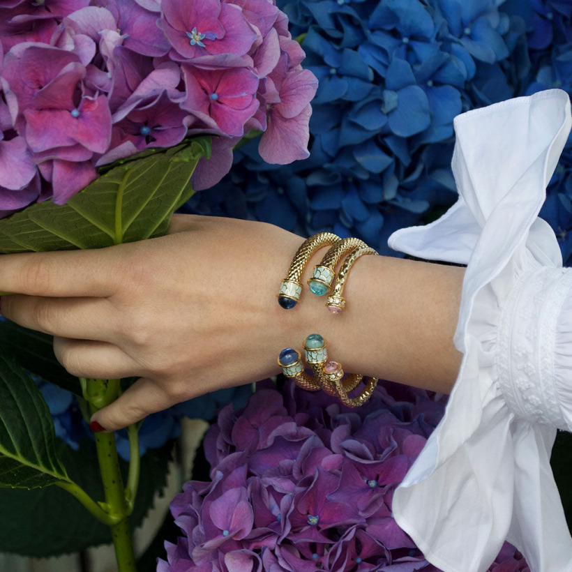 Bangles stacked together.