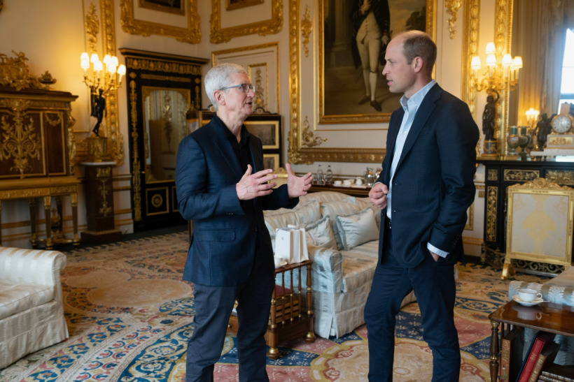 Prince William chatting with Tim Cook
