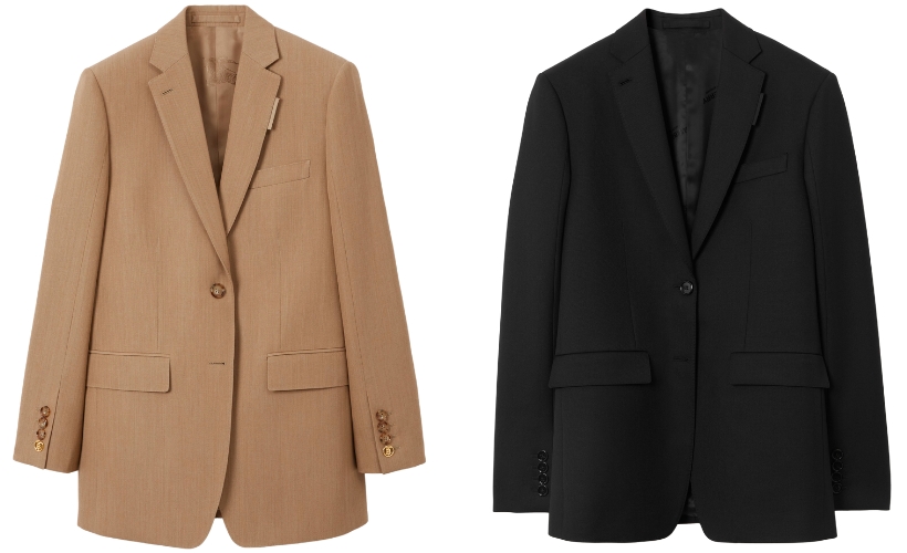 Side by Side photos of the Burberry blazer Kate wears in other colours. 