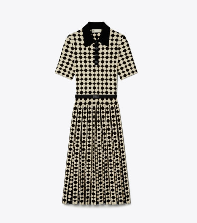 Tory Burch Paulina dress in black & white, worn by Kate Middleton