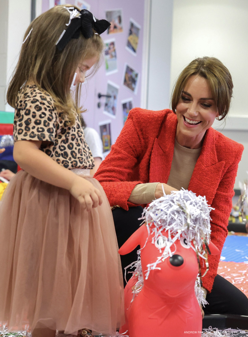 The Princess of Wales gets involved with messy play at a family portage session in Kent