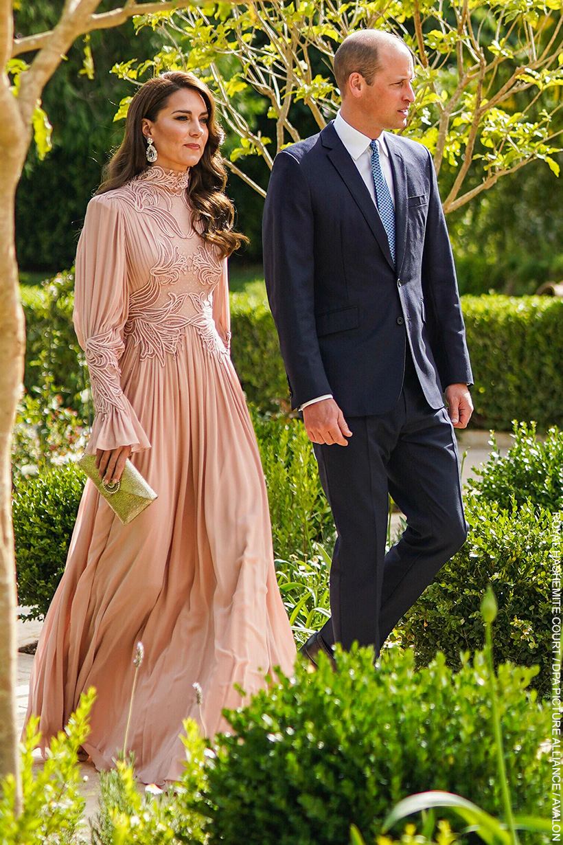 Kate Middleton in Pink Elie Saab Gown For Jordan Royal Wedding