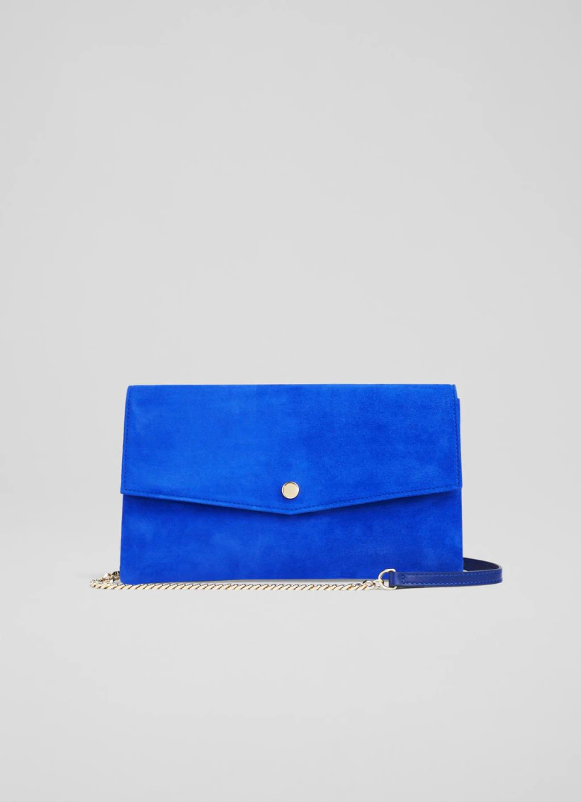 Navy suede clutch bag best sale