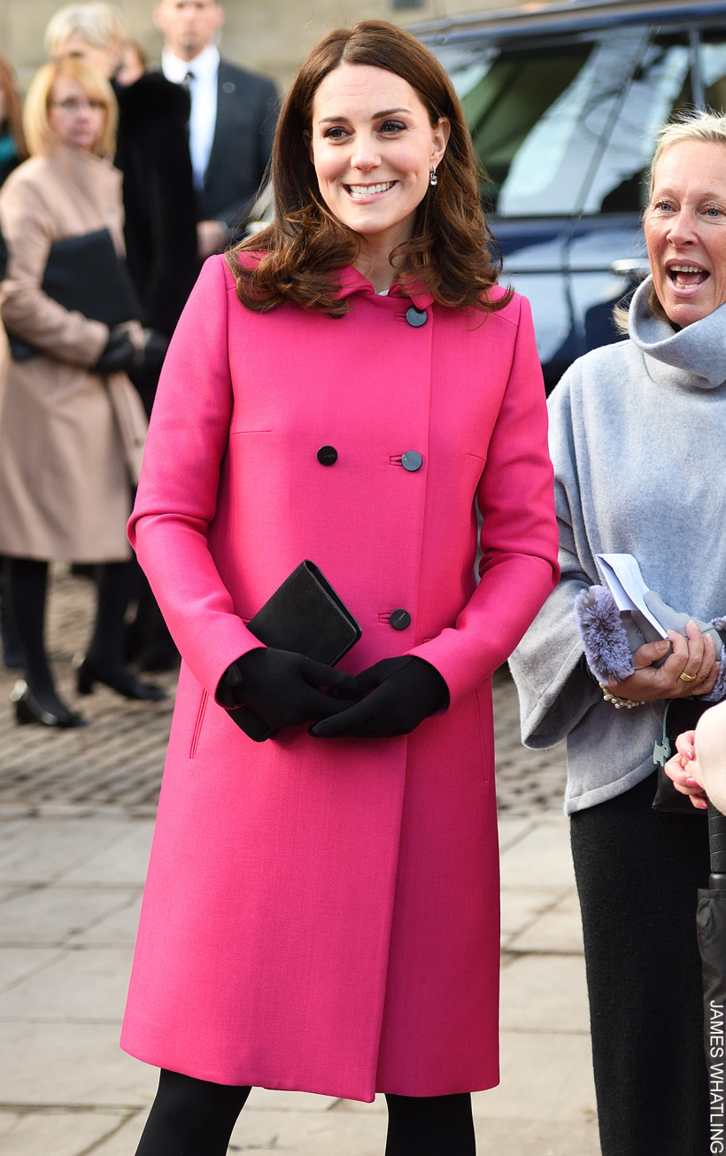 Kate Middleton's Mulberry Double Breasted Coat in Cerise Pink