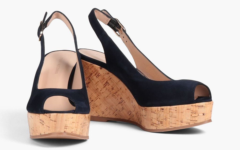 Navy blue cork on sale wedges