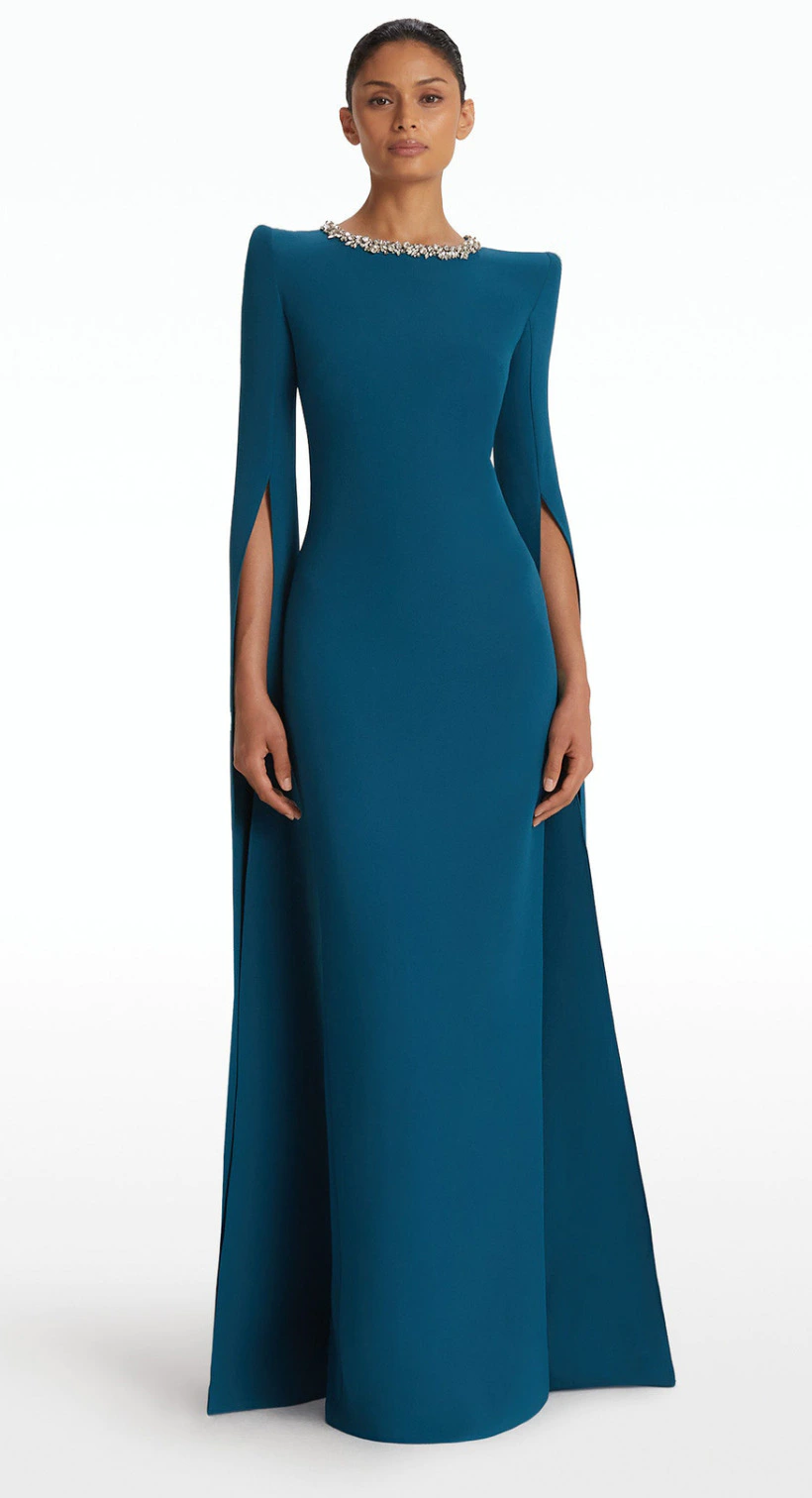 Womens Safiyaa blue Square-Neck Midi Dress
