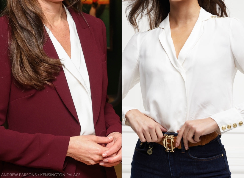 Kate Middleton's burgundy suit at Shaping Us Symposium reception