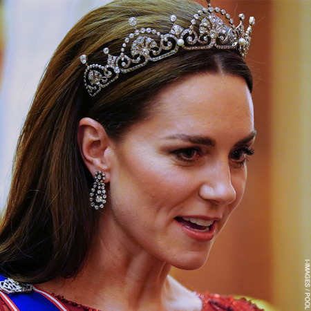 Kate Middleton makes her state banquet debut wearing Lotus Flower Tiara