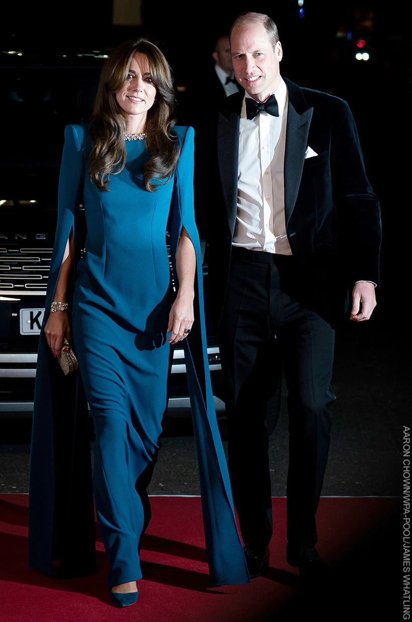 Kate Middleton's Royal Blue Evening Gown Featured the Most Dramatic  Floor-Sweeping Sleeves