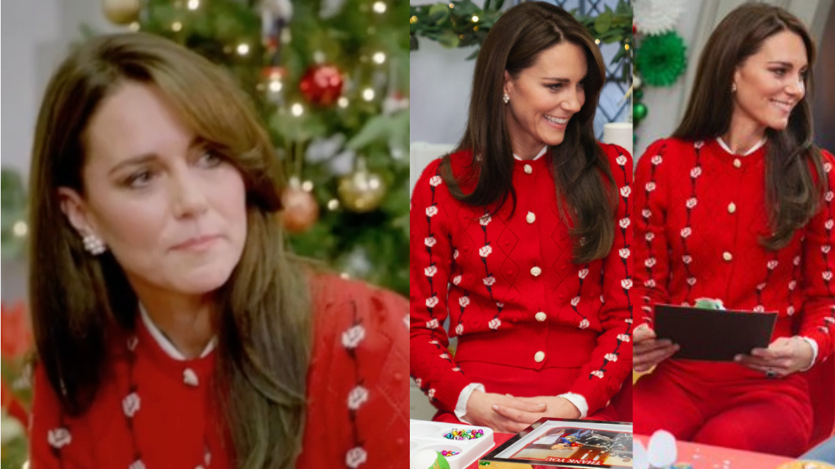 Kate Middleton Wears Festive Red Ensemble to Heartwarming Tea Party