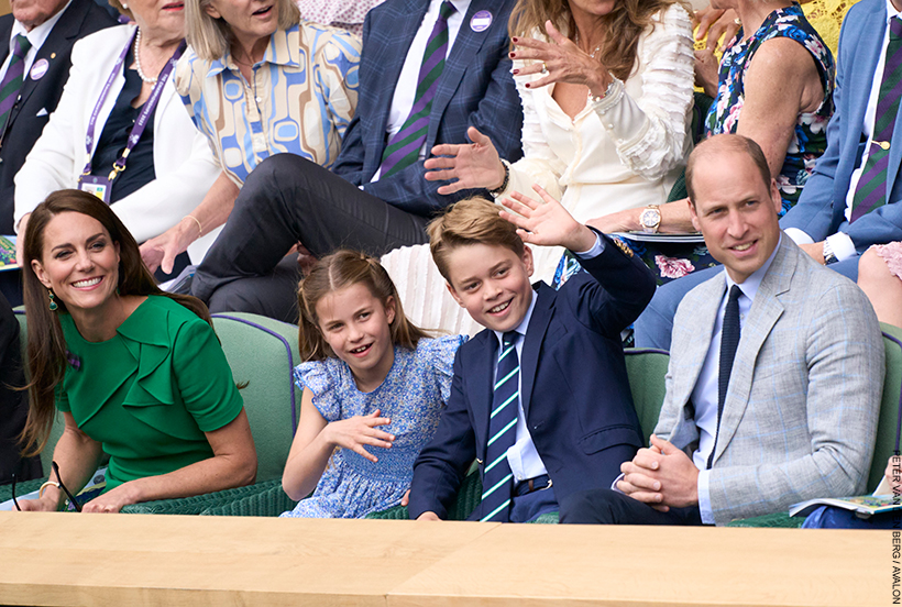 The Prince and Princess of Wales, with their eldest two children, at Wimbledon in 2023.