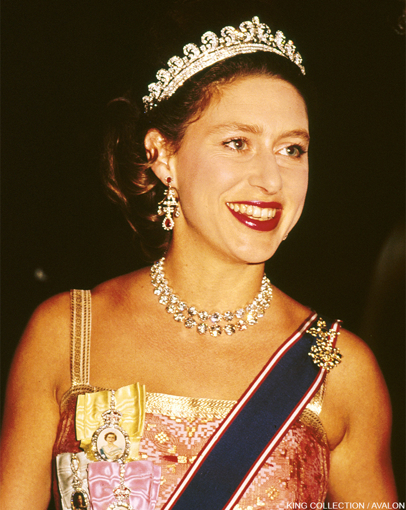 Princess Margaret wearing the Cartier Halo tiara in 1967