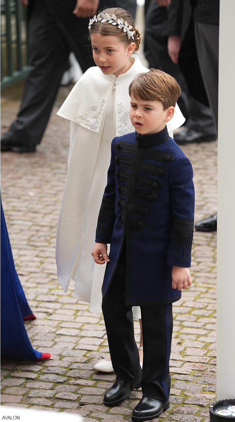 Prince Louis and Princess Charlotte at the 2023 Coronation