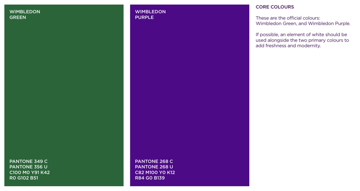 Official Wimbledon Core Colours