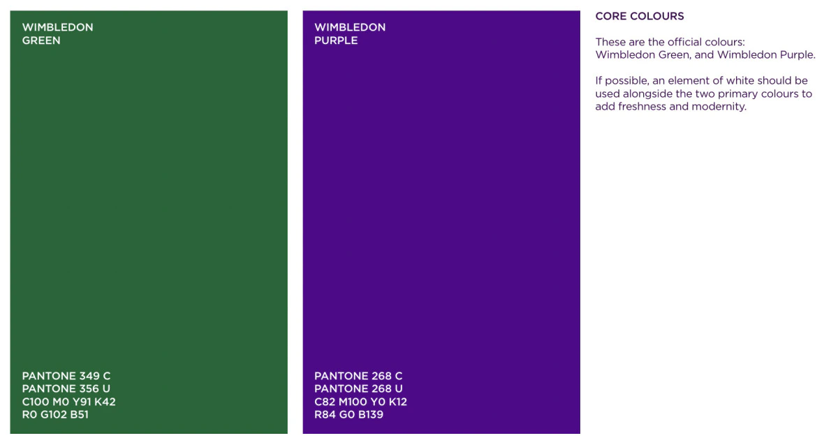 Official Wimbledon Core Colours