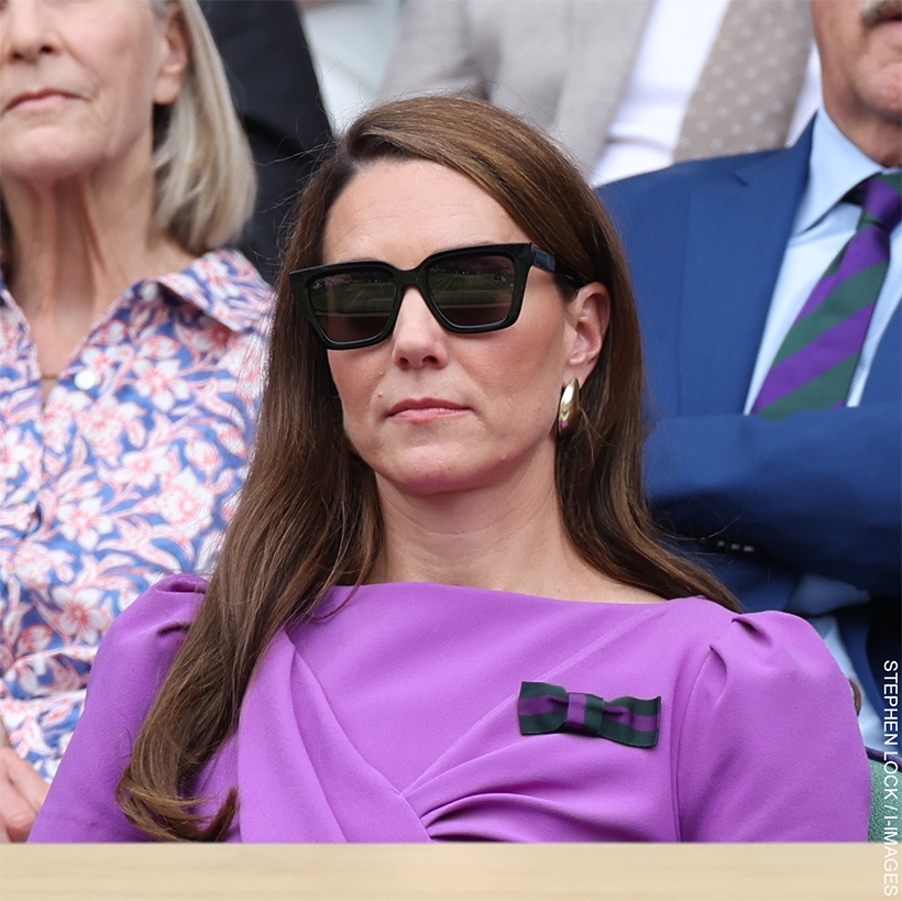 Kate Middleton wearing the black sunglasses at the 2024 Wimbledon mens finals
