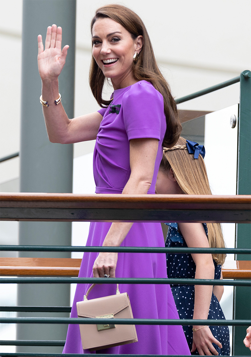 Kate Middleton holding her LK Bennett handbag