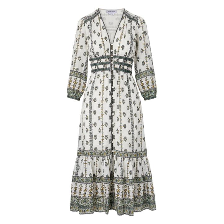 Veronica Beard Castella Boho Dress in Ivory Floral