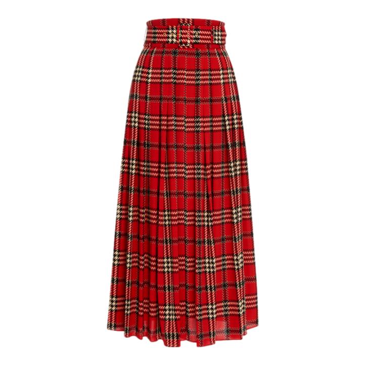 Emilia Wickstead ‘Pris’ Skirt in Red Tartan