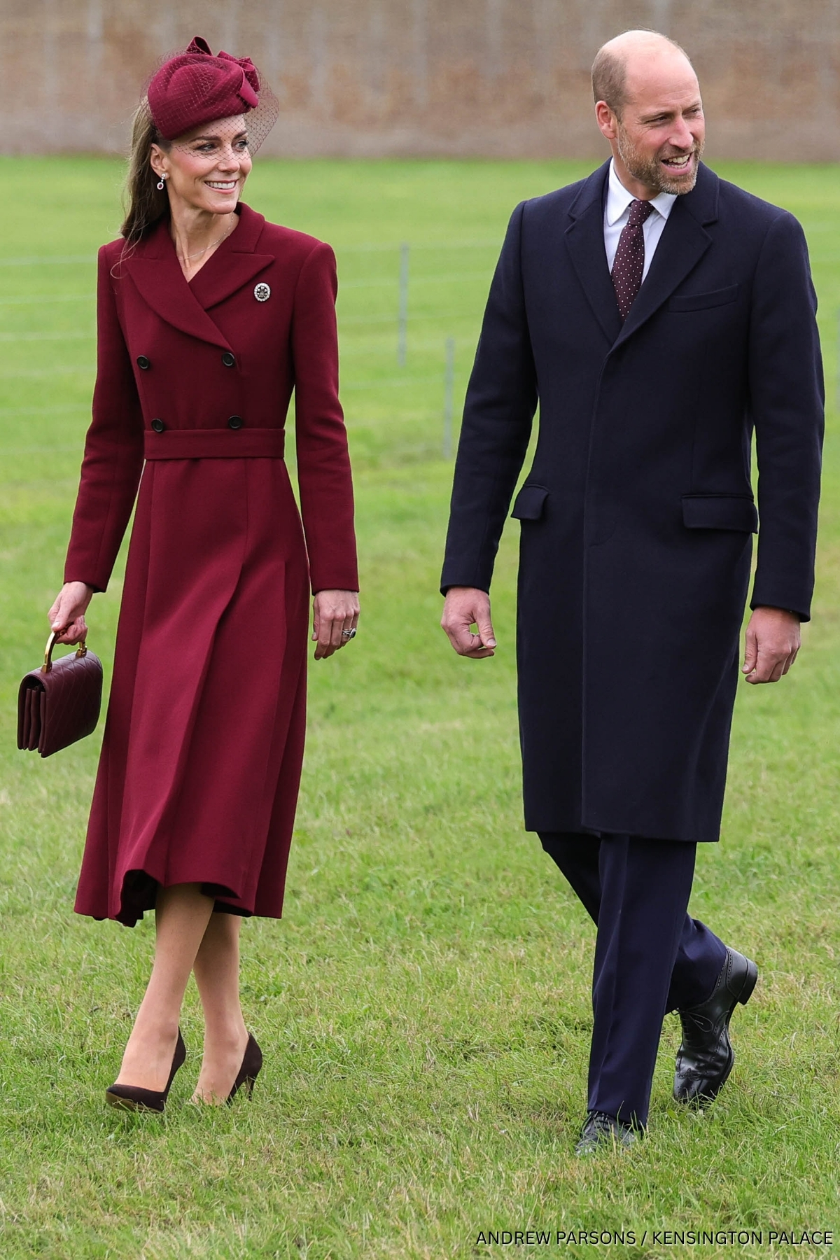 Kate Middleton carries her burgundy Chanel handbag during the US State Visit, September 2025