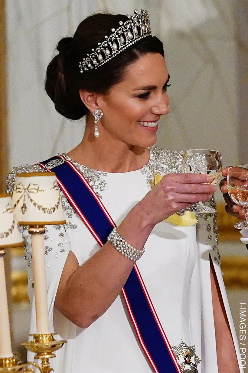 Kate Middleton's State Banquet Looks - Glittering Jewels & Shimmering Gowns