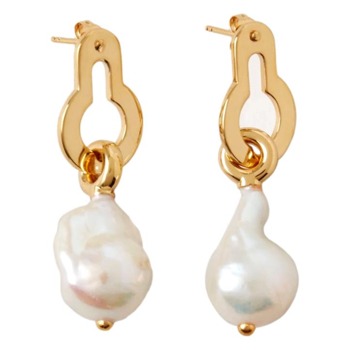 Mulberry Amberley Baroque Pearl Earrings in Gold