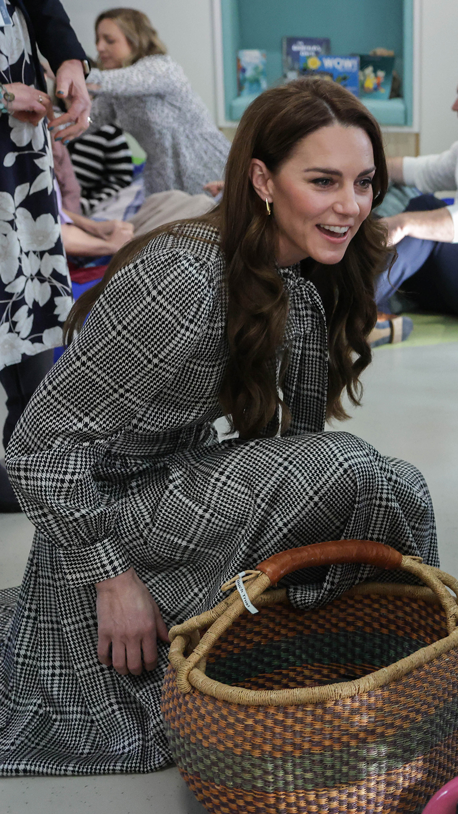 Kate Middleton Returns to South Wales in Chic Houndstooth Zara Dress