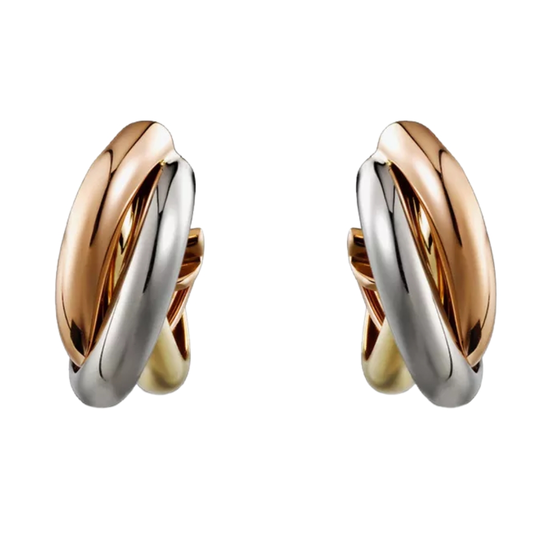 Cartier Trinity Earrings in 18ct rose, yellow and white-gold