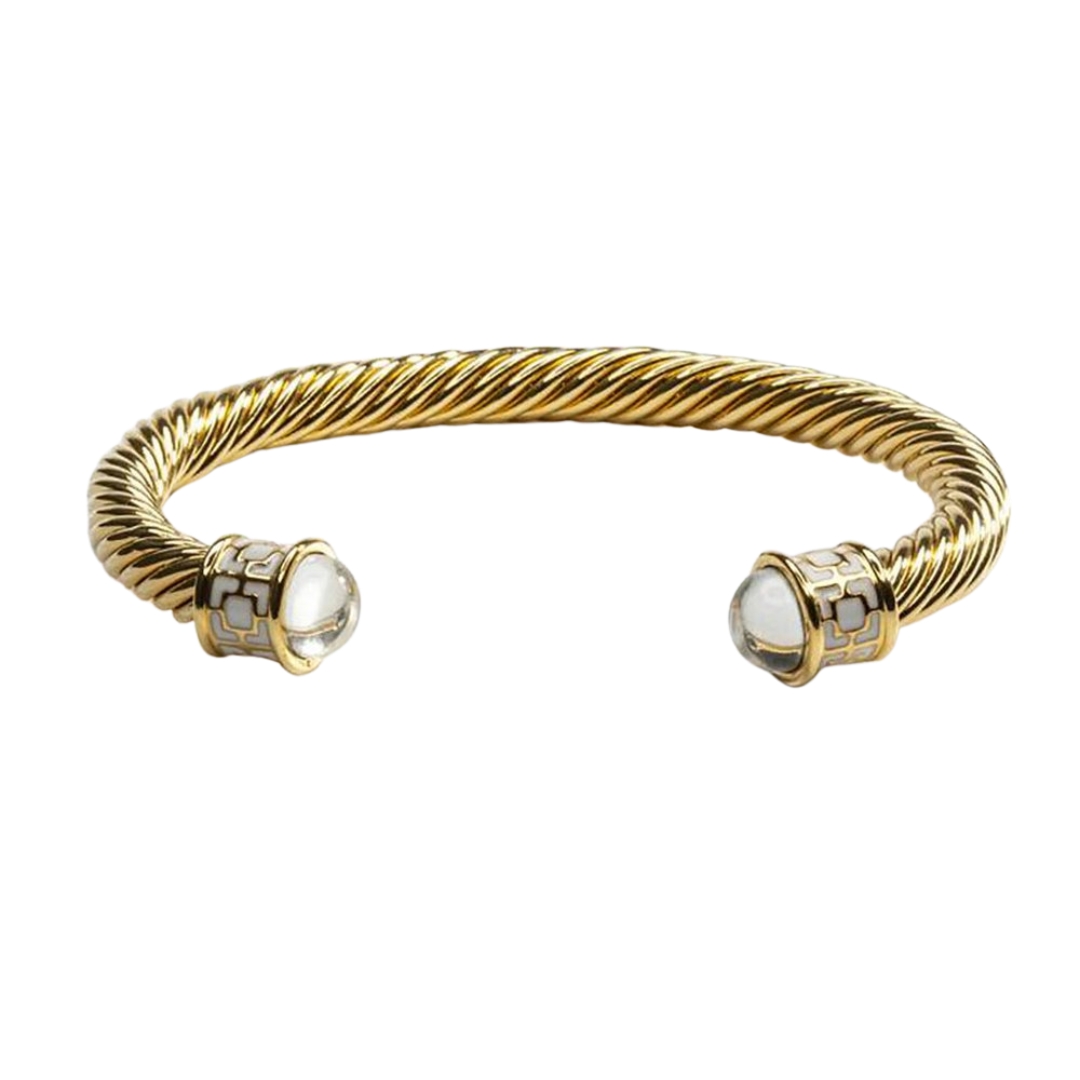 Halcyon Days Maya Torque Bangle in Gold & Diamond