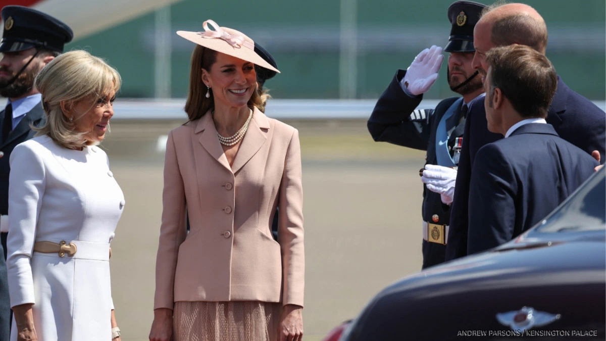 Kate Middleton looks feminine in pink Dior ensemble as she greets President  Macron to kickstart French State Visit