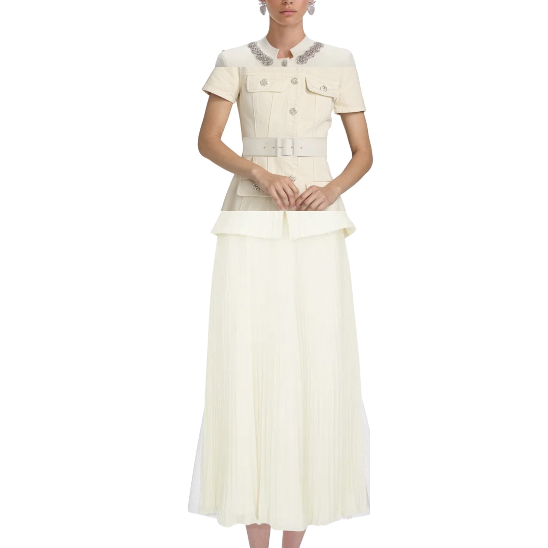 Self Portrait Dress in Off White