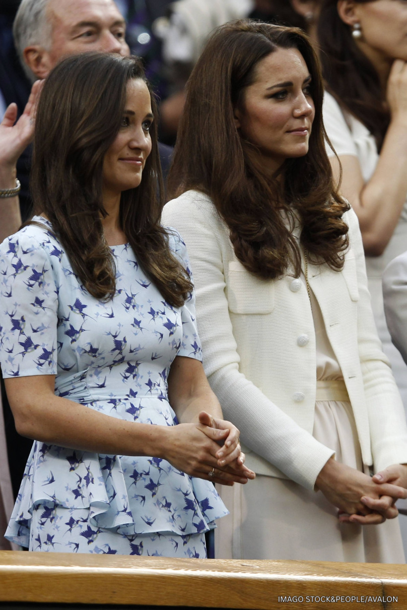 Kate Middleton and her sister Pippa in the Royal Box at Wimbledon in 2012