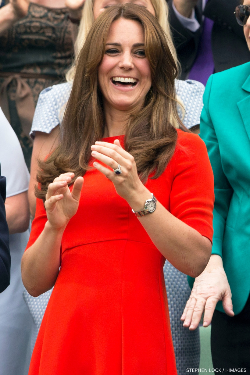 Kate Middleton wearing a red L.K. Bennett 'Cayla' dress at Wimbledon in 2015