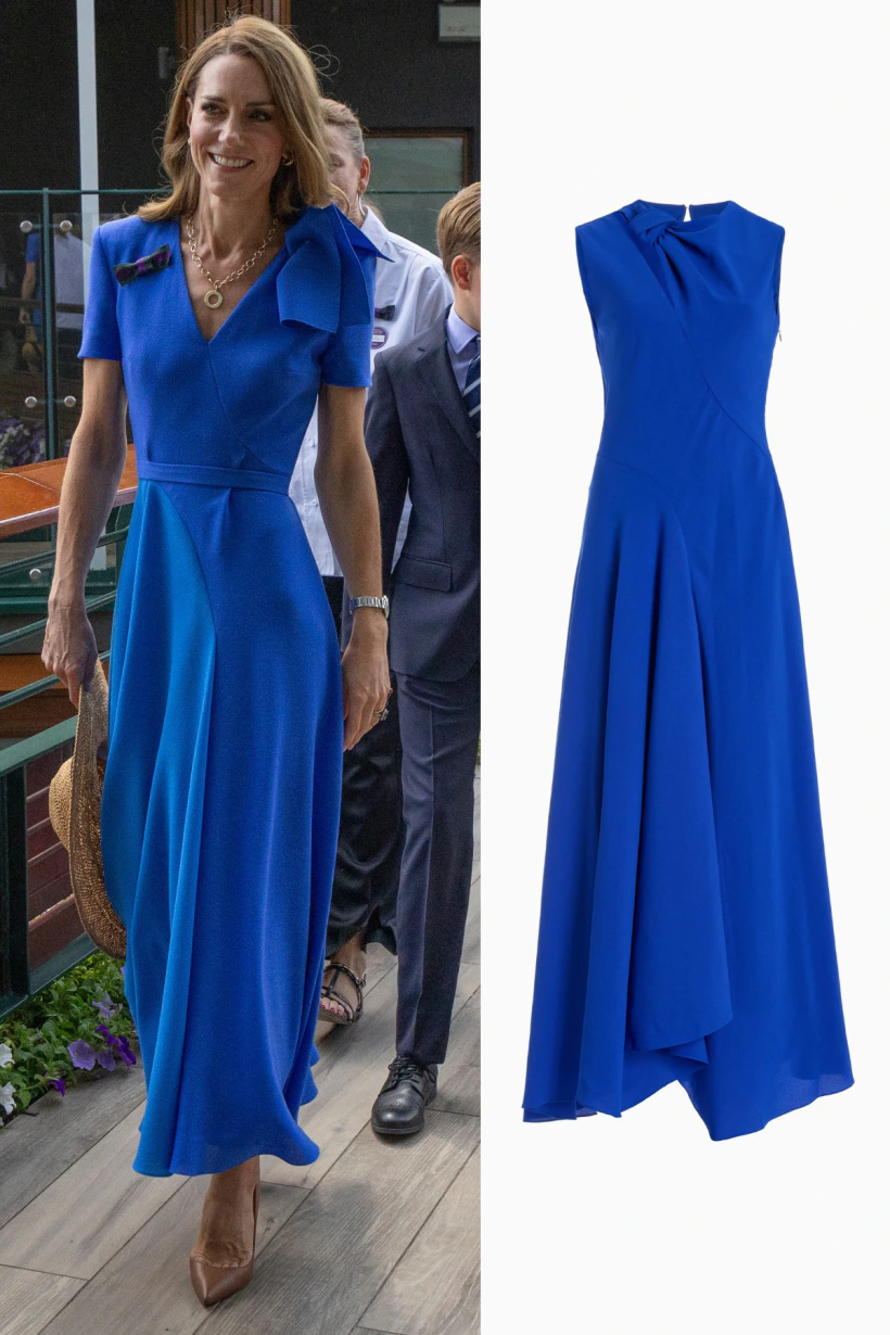 Kate Middleton in Cobalt Blue Dress for Wimbledon 2025 Men's Final