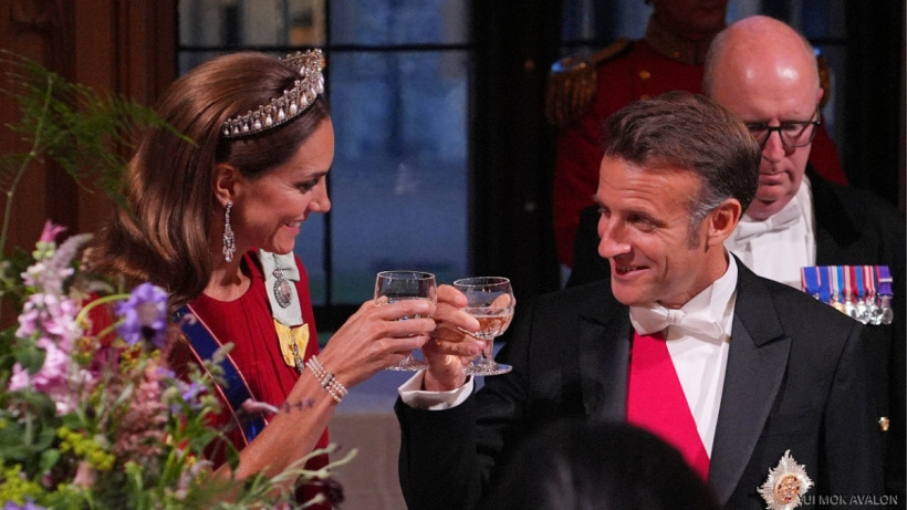Kate Middleton Stuns in Red Gown & Glittering Jewels At French State ...