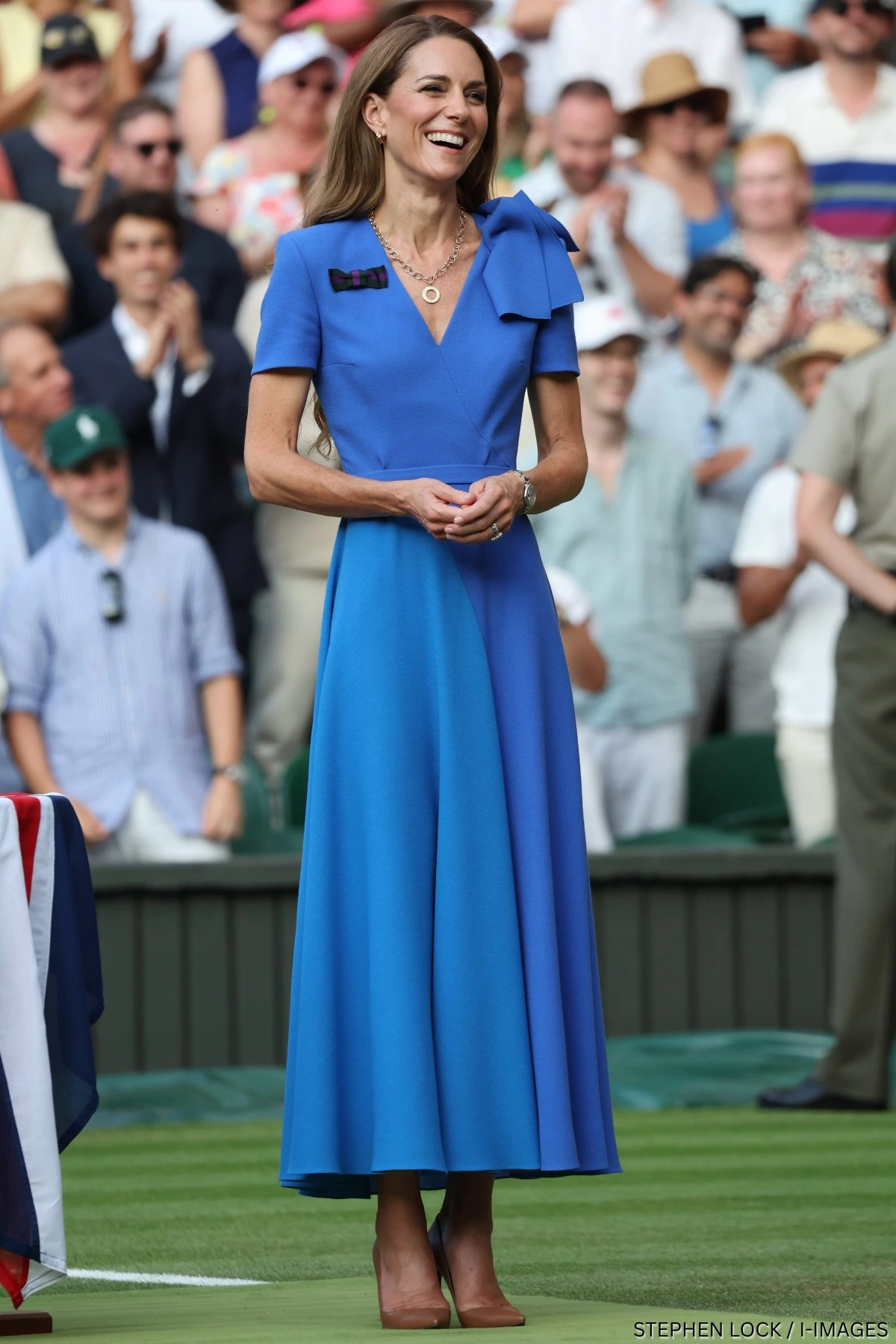 Kate Middleton in Cobalt Blue Dress for Wimbledon 2025 Men's Final