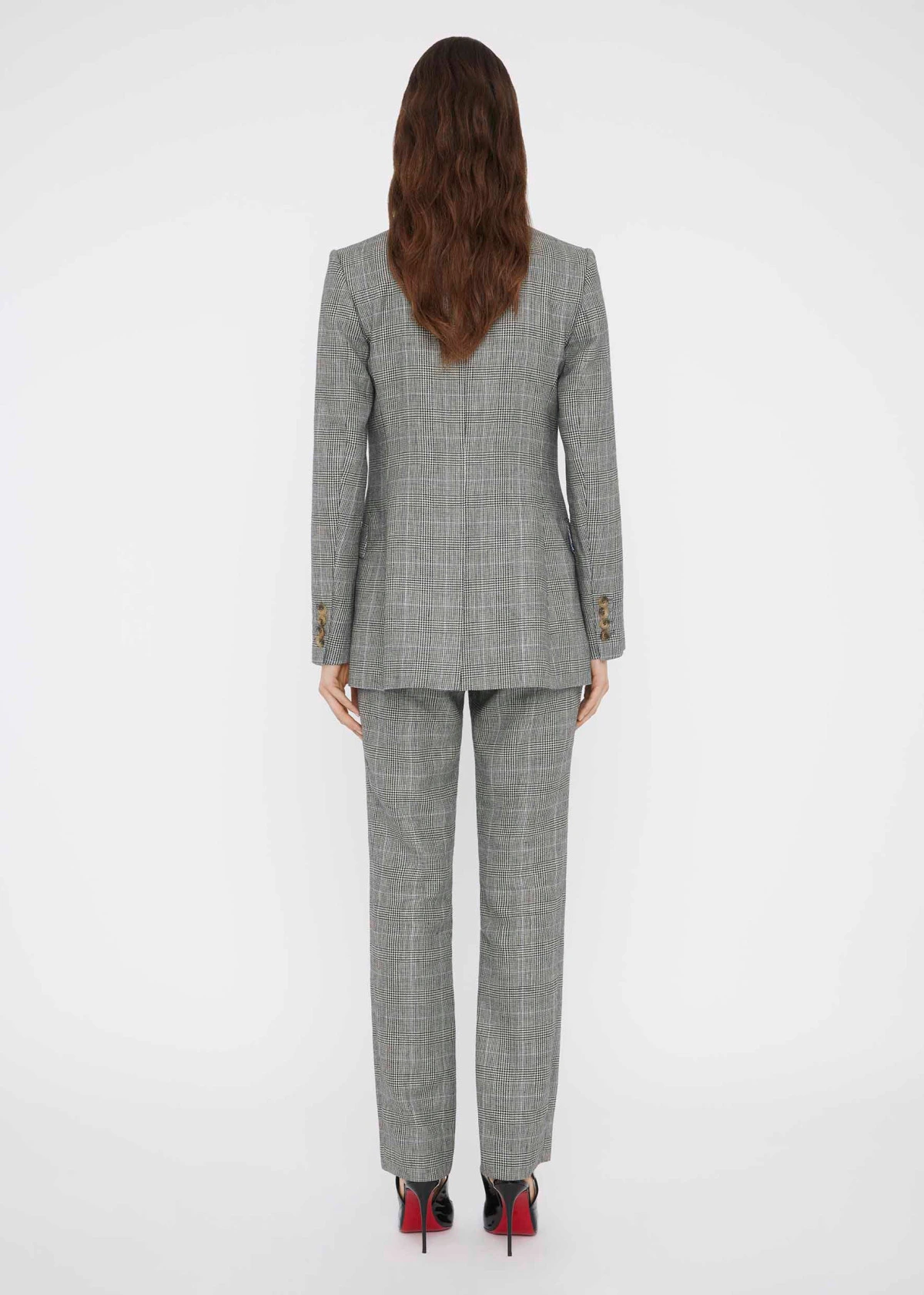 Pantalon Droit à Carreaux Prince Of Wales Georgia Alice - Taille US4 Gris - Neuf Sans étiquettes