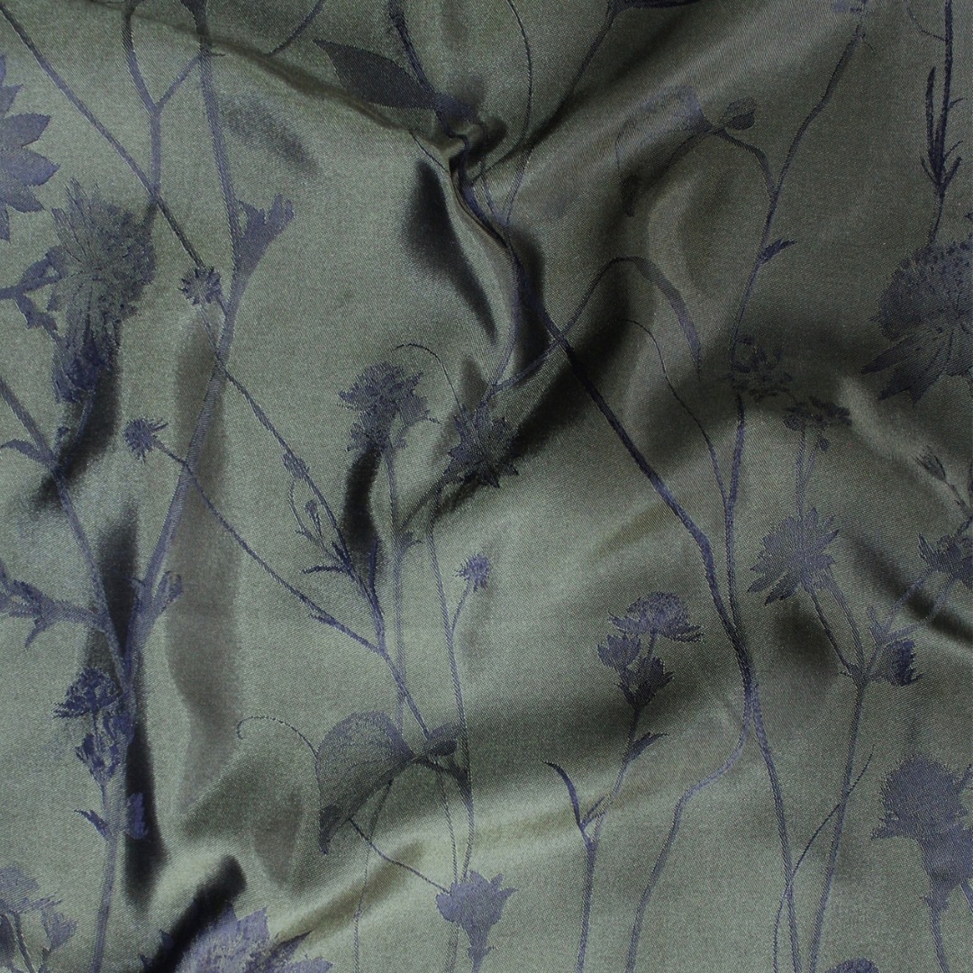 Sudbury Silk Mills Shop x Stephen Walters Green and Blue Floral Printed Scarf