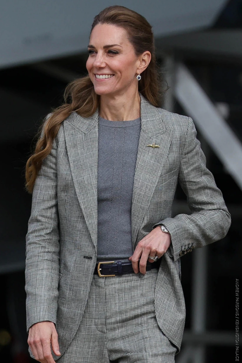 Kate Middleton's Alexander McQueen Fine Ribbed Knit Top in Grey