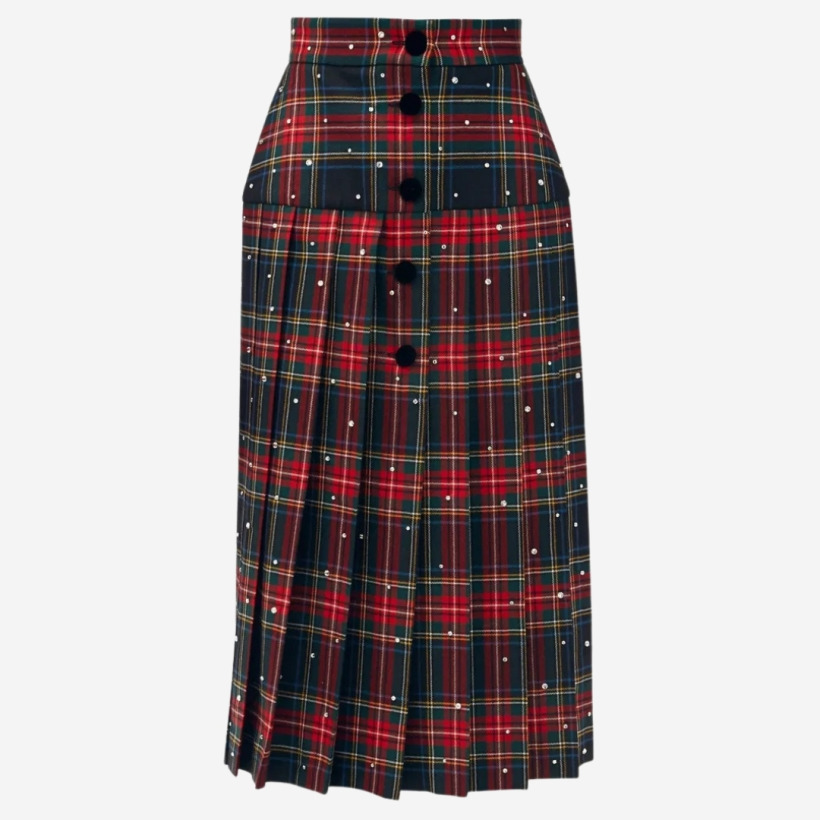 Product image of the red plaid skirt by Miu Miu