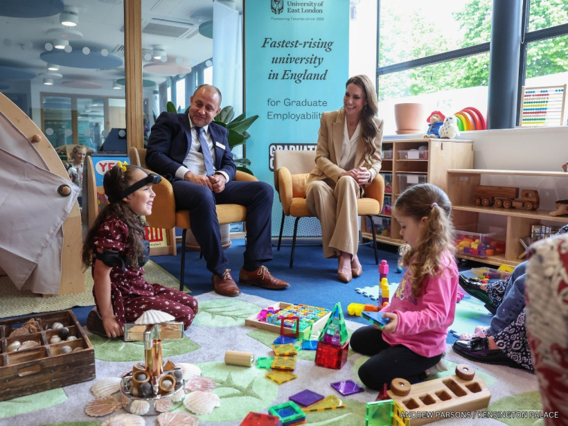 The Princess of Wales at the University of East London ahead of her overseas trip to Reggio Emilia