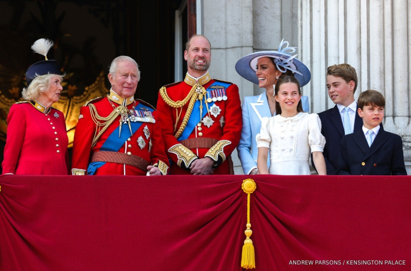 Members of the Royal Family gather on the Buckingham Palace balcony at Trooping the Colour 2026